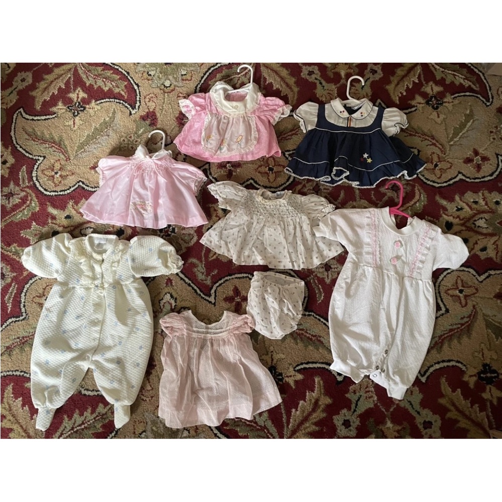Vintage Baby Girl bundle Romper dresses 0- to  6 months